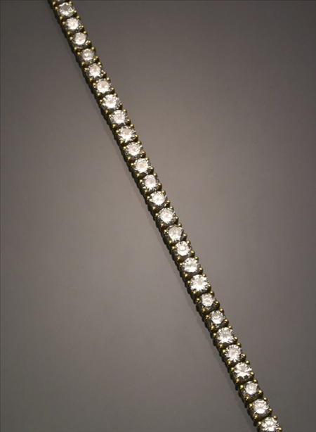 Appraisal: -Karat Yellow-Gold and Diamond Tennis Bracelet Set with fifty round