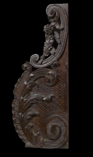 Appraisal: Italian Stained Beechwood Architectural Ornament late th century in the