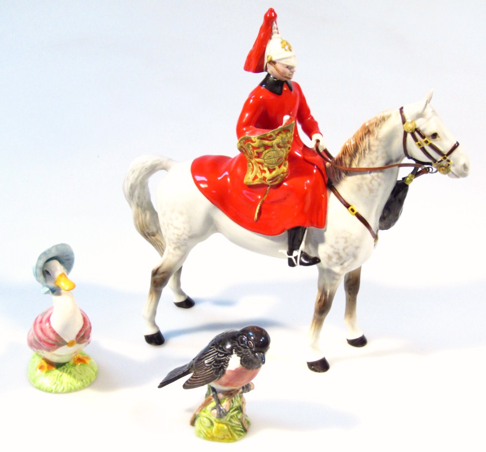 Appraisal: A Beswick figure of the Lifeguard on Horseback grey colourway