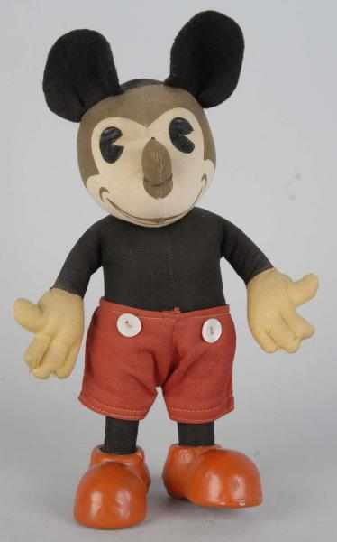 Appraisal: Disney Knickerbocker Pie-Eyed Mickey Mouse Doll Description Straw-filled doll covered