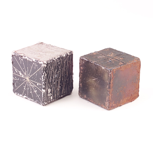 Appraisal: Two Paul Evans sample cubes one decorated with the Argente