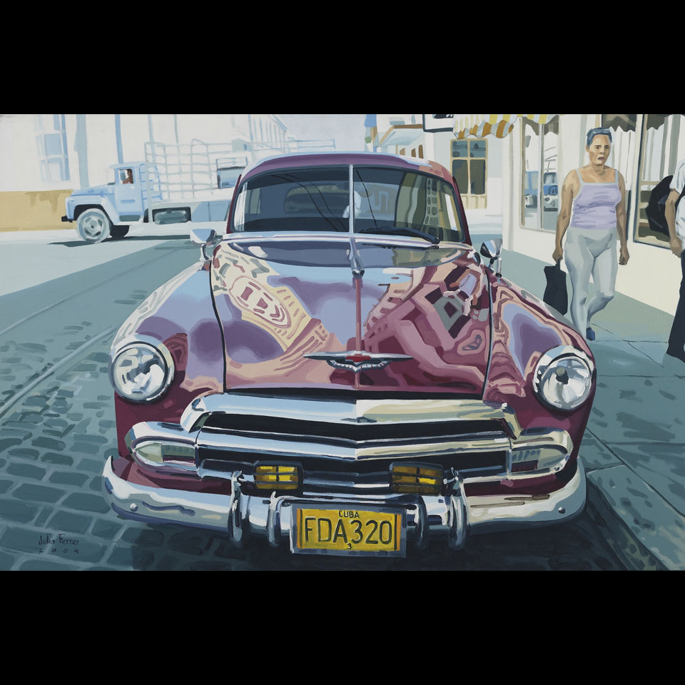 Appraisal: Julio Ferrer Guerra - Cuban AMERICAN CAR Oil on canvas