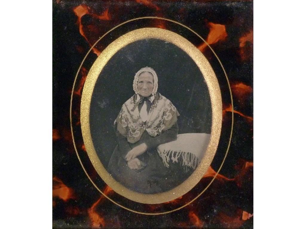 Appraisal: VICTORIAN TIN TYPE PORTRAIT PHOTOGRAPH OVAL in moulded mahogany frame