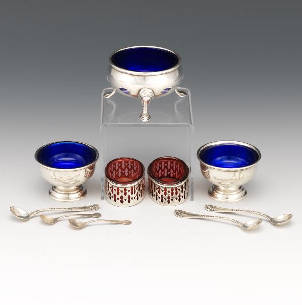 Appraisal: Collection of Five German and Sterling Silver Salt Cellars with