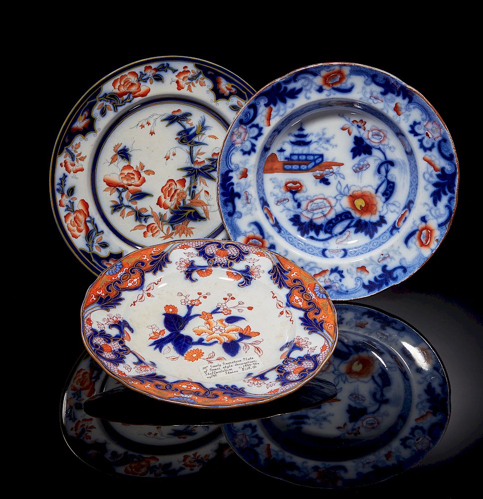 Appraisal: Gaudy Ironstone Three pieces of Gaudy ironstone comprising a soup