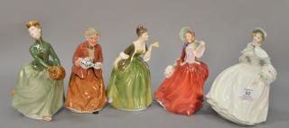 Appraisal: Five Royal Doulton porcelain figures to include Jessica Fleur Teatime