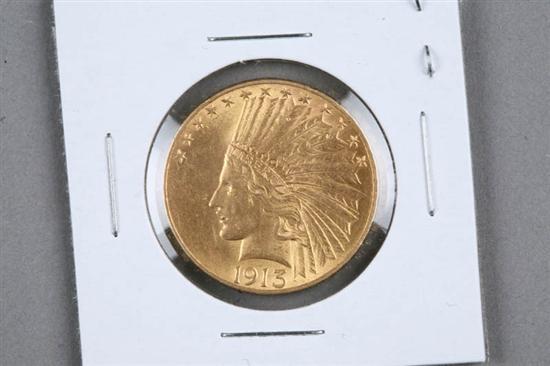 Appraisal: GOLD COIN Indian head ten dollar gold coin