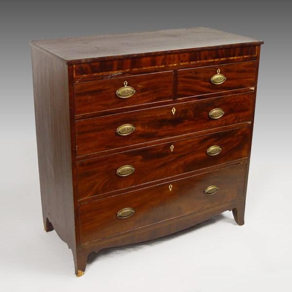 Appraisal: EARLY TH C HEPPLEWHITE CHEST OF DRAWERS Two over three