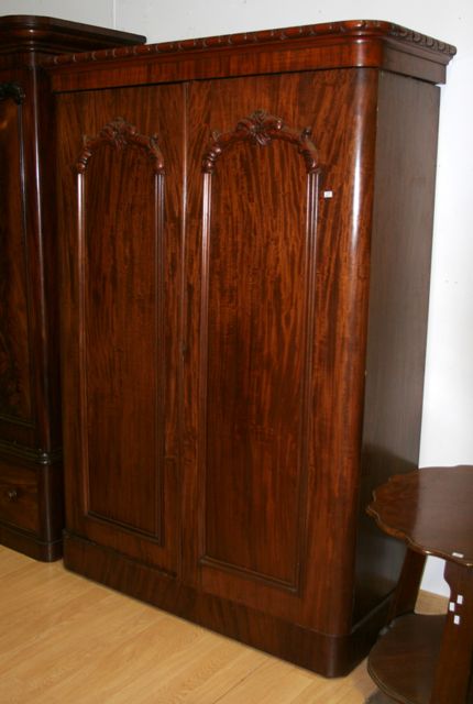 Appraisal: A Victorian cedar and mahogany two door wardrobe cm wide