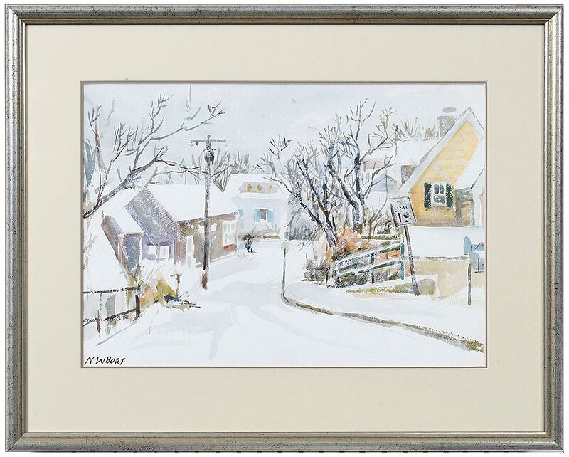 Appraisal: Nancy Whorf Massachusetts Florida - Winter in Provincetown signed lower