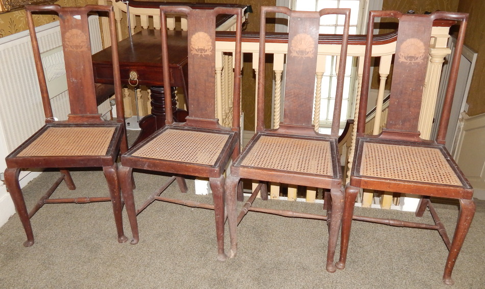 Appraisal: A set of four late th early thC mahogany Arts