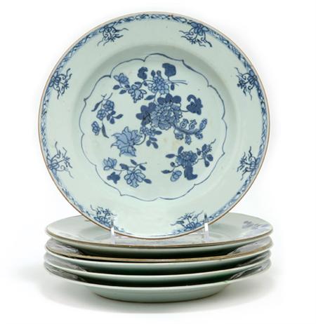 Appraisal: Group of Seven Chinese Blue and White Export Porcelain Dishes