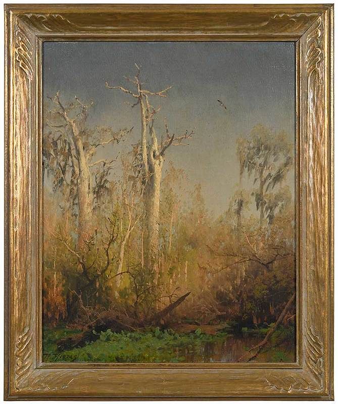 Appraisal: Hermann Herzog German America - Afternoon in the Everglades signed