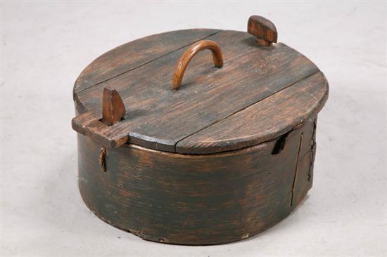 Appraisal: BRIDE'S BOX Wooden box with traces of old green paint