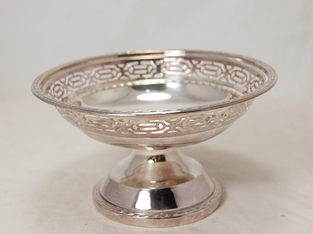 Appraisal: Pierced silver tazza on circular foot c approx ozs