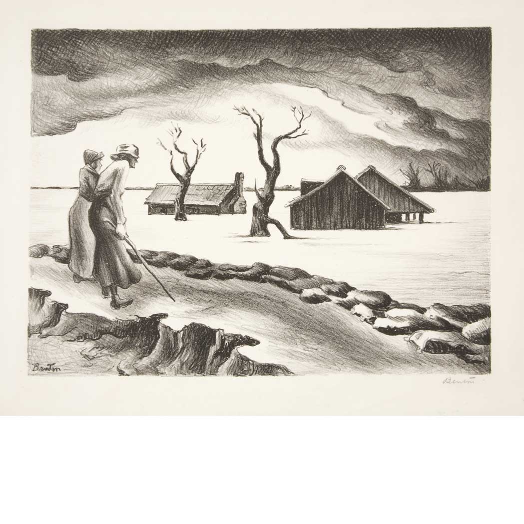 Appraisal: Thomas Hart Benton - FLOOD FATH Lithograph signed in pencil