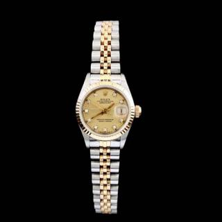 Appraisal: Lady's Oyster Perpetual Datejust Watch Rolex circa two-tone stainless and