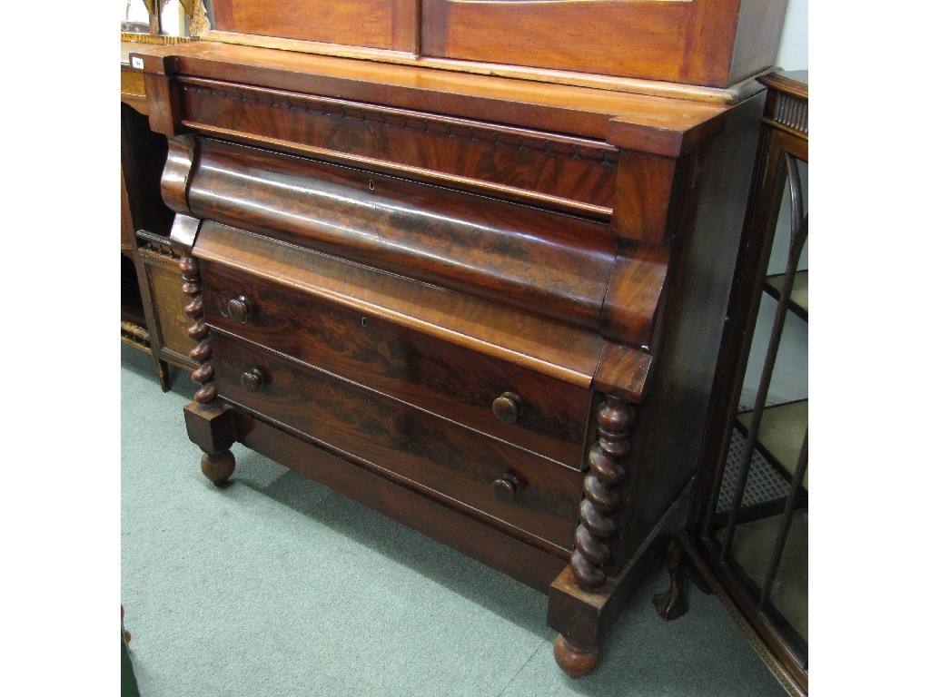 Appraisal: Victorian mahogany ogee chest of drawers