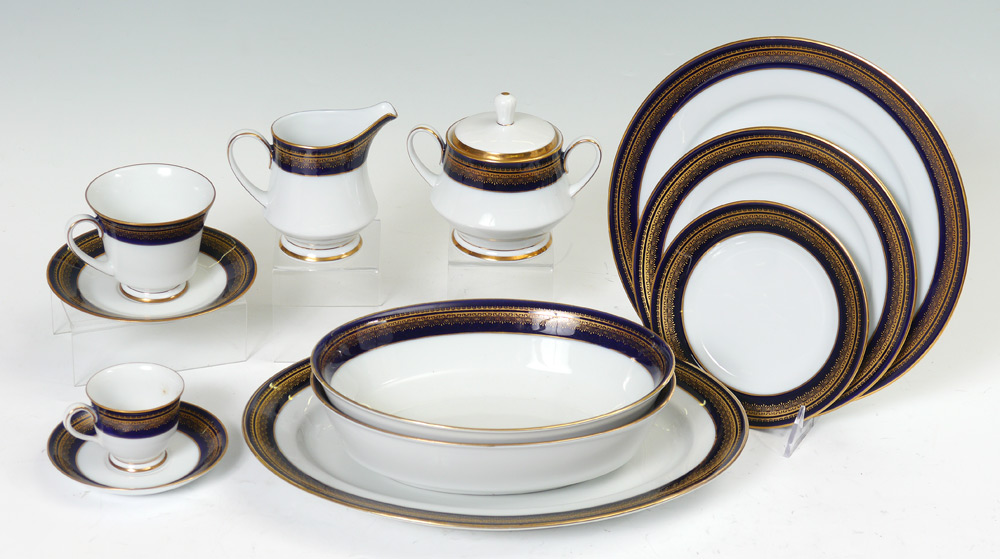 Appraisal: NORITAKE COBALT AND GOLD RIM FINE CHINA IN THE VIENNA