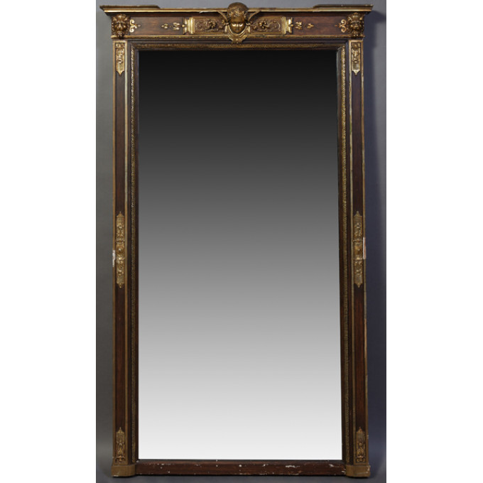 Appraisal: French Louis XV Style Carved Walnut and Gilt Overmantel Mirror