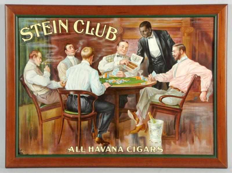 Appraisal: Tin Stein Club Sign Very scarce sign with strong colors