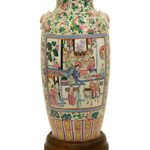 Appraisal: A Chinese Famille Rose Porcelain Vase th th Century Height