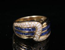 Appraisal: Ladies Sapphire and Diamond Ring Ladies K yellow gold contemporary