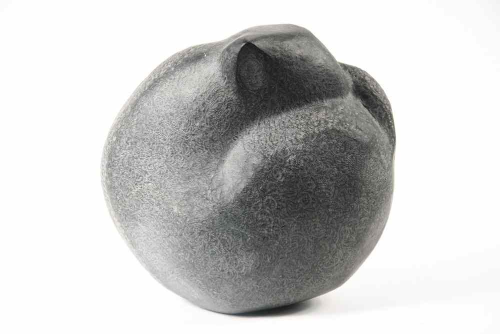 Appraisal: STONE SCULPTURE - Sleeping Cat by Cabot Lyford NH -