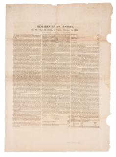 Appraisal: TARIFF OF Remarks of Mr Knight On Mr Clay's Resolution