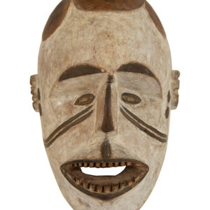 Appraisal: A Congo Painted Mask th Century affixed to a bronze