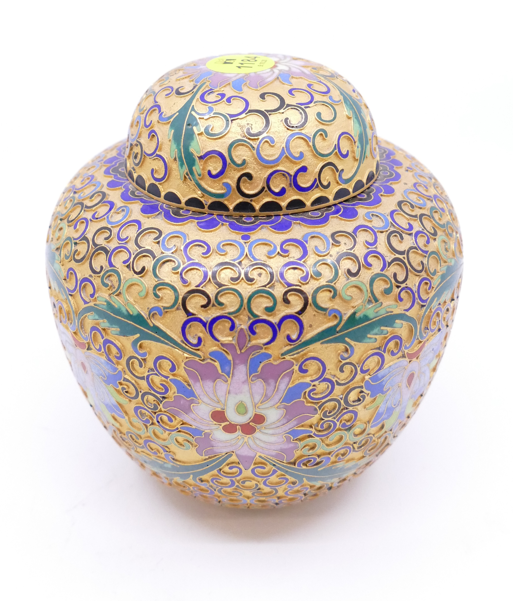 Appraisal: Chinese Lotus Cloisonne Covered Jar- ''