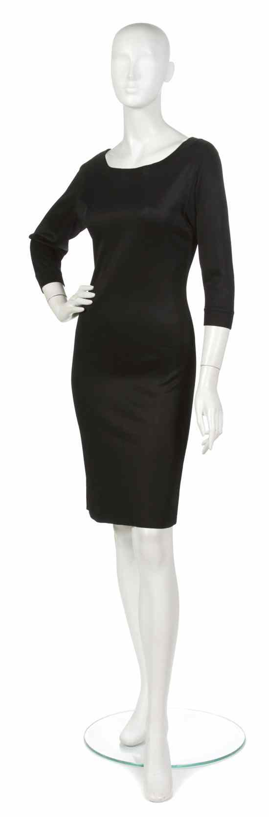 Appraisal: An Alaia Black Knit Dress boat neck back snaps Labeled