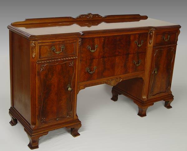 Appraisal: FINCH FINE FURNITURE DOUBLE PEDESTAL MAHOGANY SIDEBOARD Unusual design of