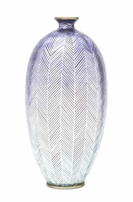 Appraisal: An Art Deco Foil Decorated Vase of ovoid form with