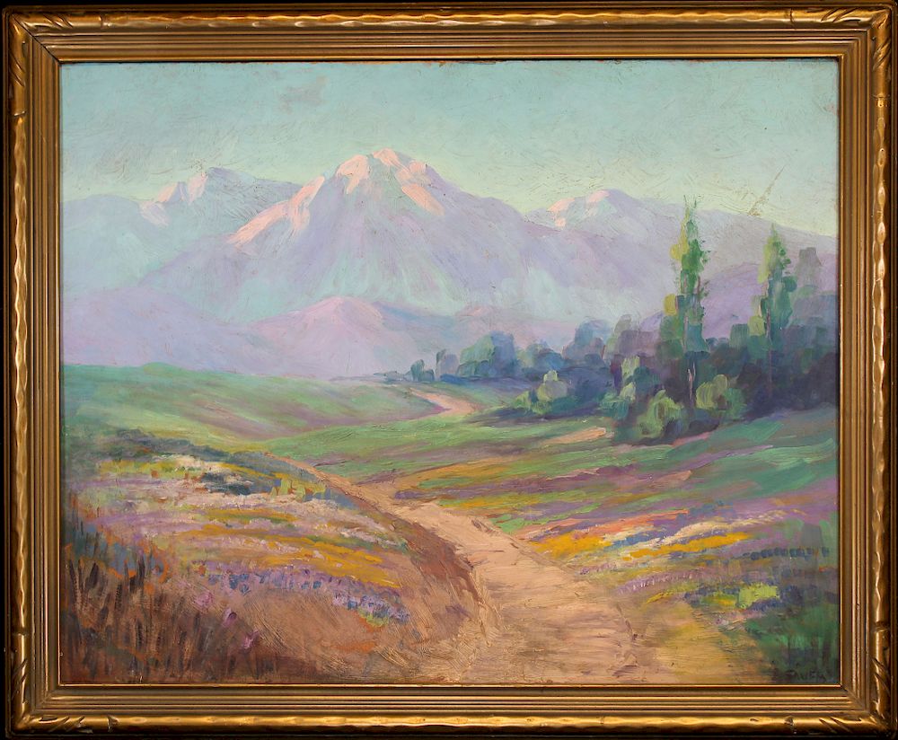 Appraisal: Sauer Signed th C Western American Landscape Sauer Signed th