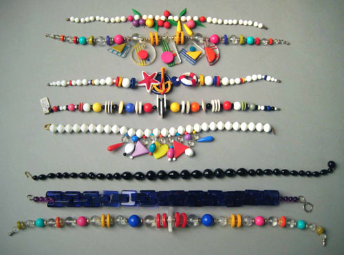 Appraisal: Group of lucite and plastic costume jewelry to include necklaces