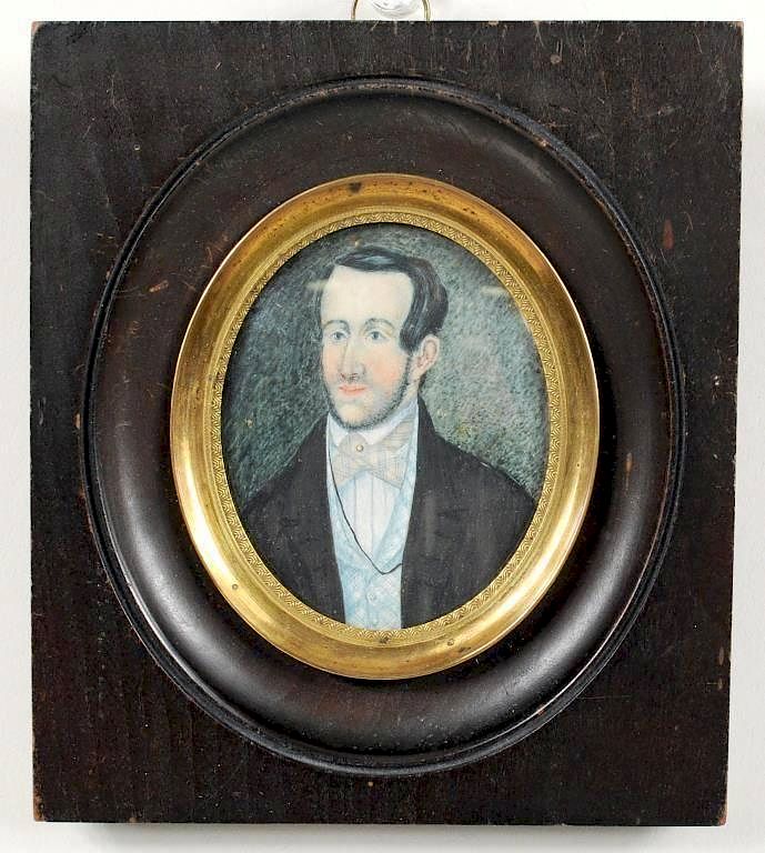 Appraisal: Miniature W C On Ivory Portrait Luther Blevin Miniature watercolor