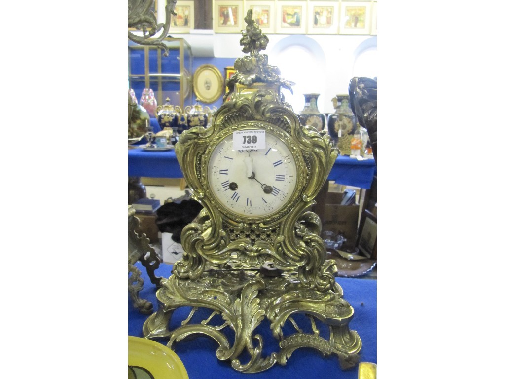 Appraisal: Rococo style gilt metal clock