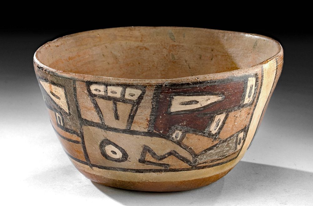 Appraisal: Huari Polychrome Bowl w Condor Motif Pre-Columbian Central Peru Huari