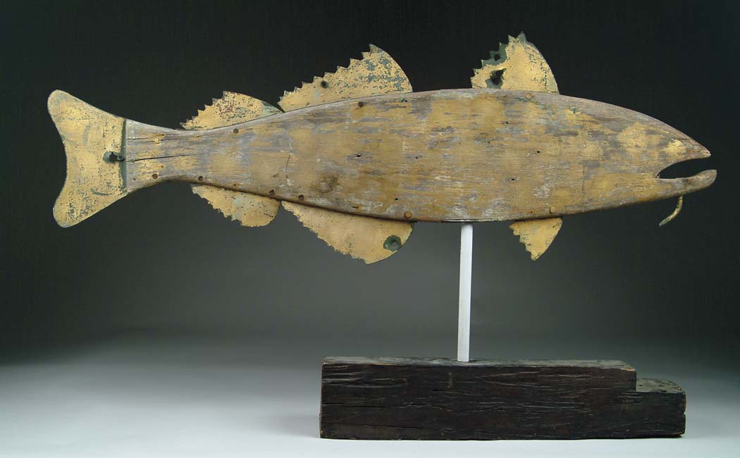 Appraisal: OUTSTANDING WOOD AND GILT METAL COD FISH WEATHERVANE FROM KENNEBUNKPORT