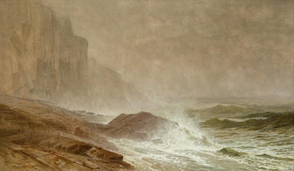 Appraisal: WILLIAM TROST RICHARDS American - Rocky Coast oil on canvas