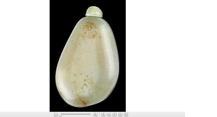 Appraisal: Large Chinese light celadon jade 'pebble' form snuff bottle late