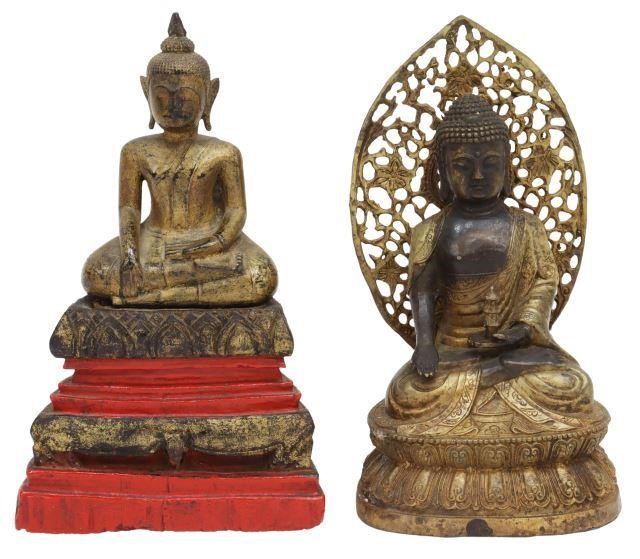 Appraisal: lot of Figures of the Buddha including Thai giltwood Buddha