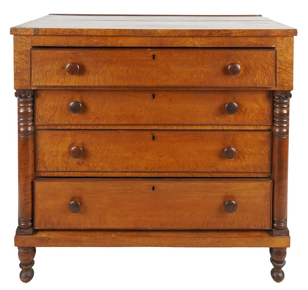 Appraisal: AMERICAN MAPLE CHEST OF DRAWERSwith four drawers inches wide inches