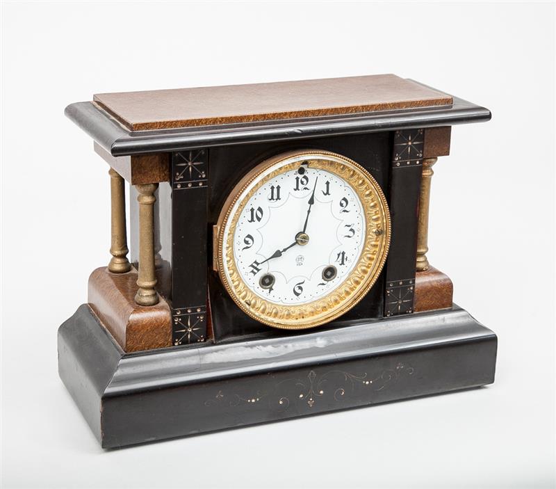 Appraisal: Seth Thomas Grained Wood and Ebonized Mantel Clock x x