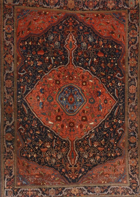 Appraisal: Sarouk Rug First Quarter th Century Blue ground millefleur field