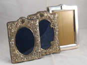 Appraisal: Two oval silver faced photo frames one x cm one