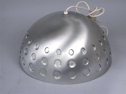 Appraisal: danish Hanging light Of domed form in brushed chrome decorated