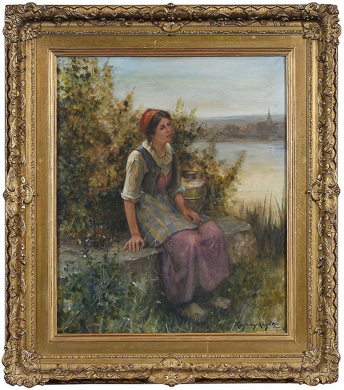 Appraisal: Daniel Ridgeway Knight Pennsylvania France - Riverside Reverie signed lower