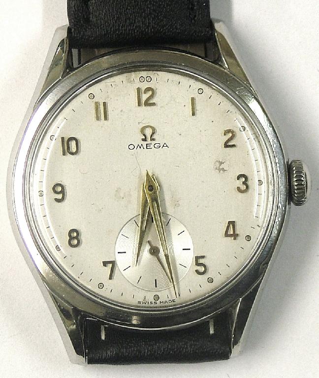 Appraisal: Omega 's stainless steel gentleman's wristwatch the silvered dial with